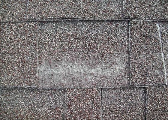 Granule loss on an architectural shingle roof