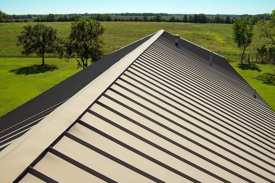 standing seam metal roofing under the sun