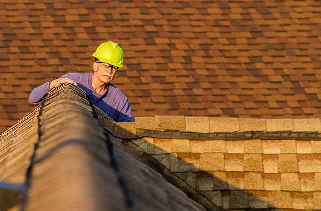 homeowner in Plano checking asphalt roof